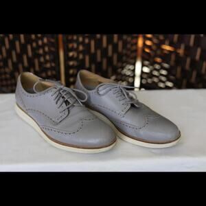 Cole Haan Gray Leather Wingtip Brogues - Men's Shoes 10.5